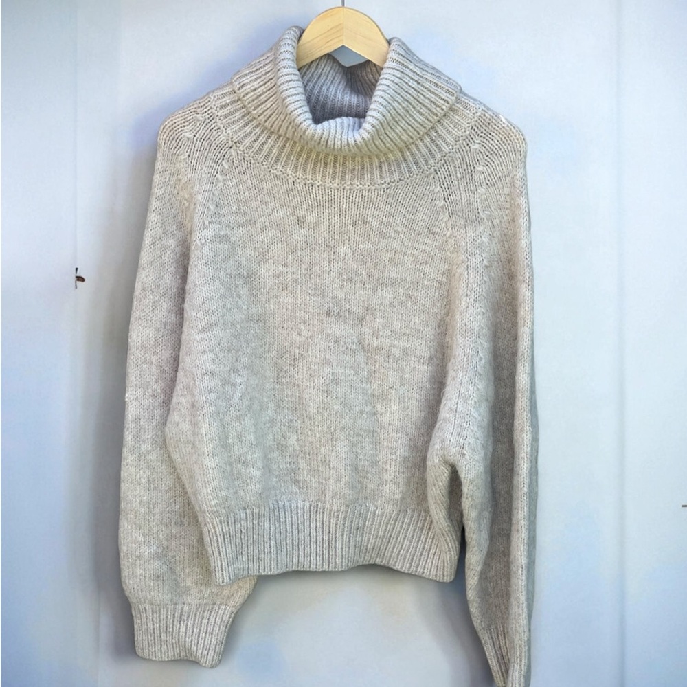 Lulus Cuddle Weather Heather Beige Turtleneck Sweater - Picture 2 of 14